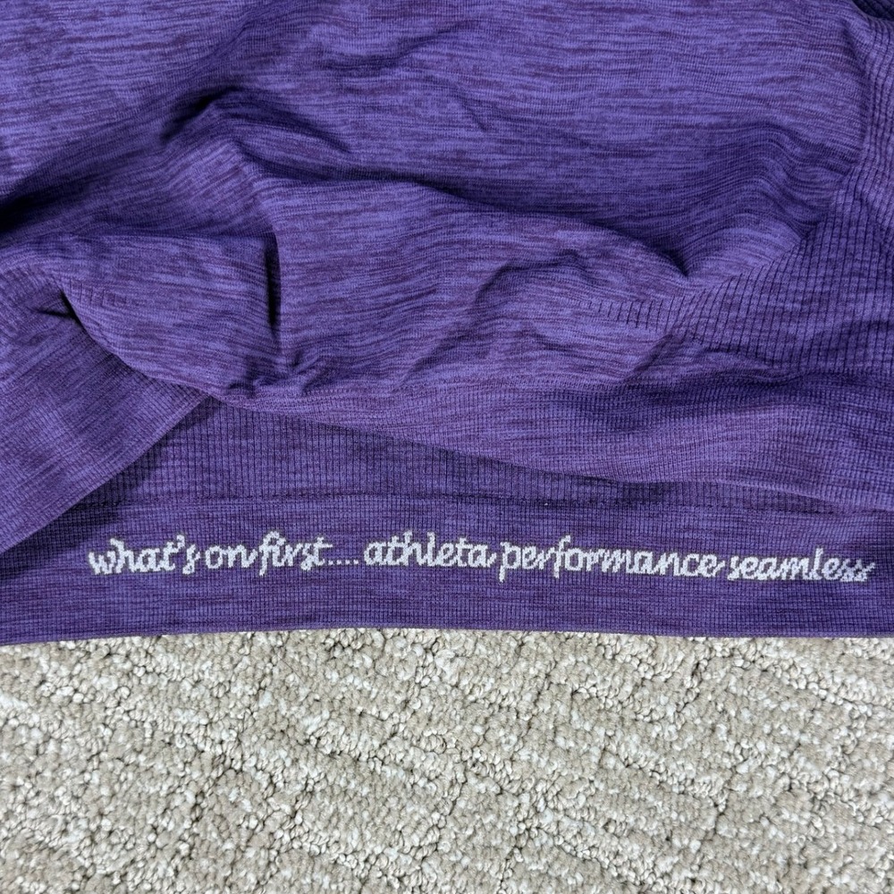 Athleta Performance Seamless Sports Bra Adjustable Racerback Purple Large Womens - Picture 6 of 7